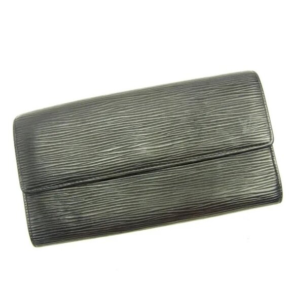 Louis Vuitton Wallet Purse Long Wallet Epi Black Woman Authentic - Picture 1 of 12